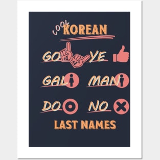 Korean Last Names Posters and Art